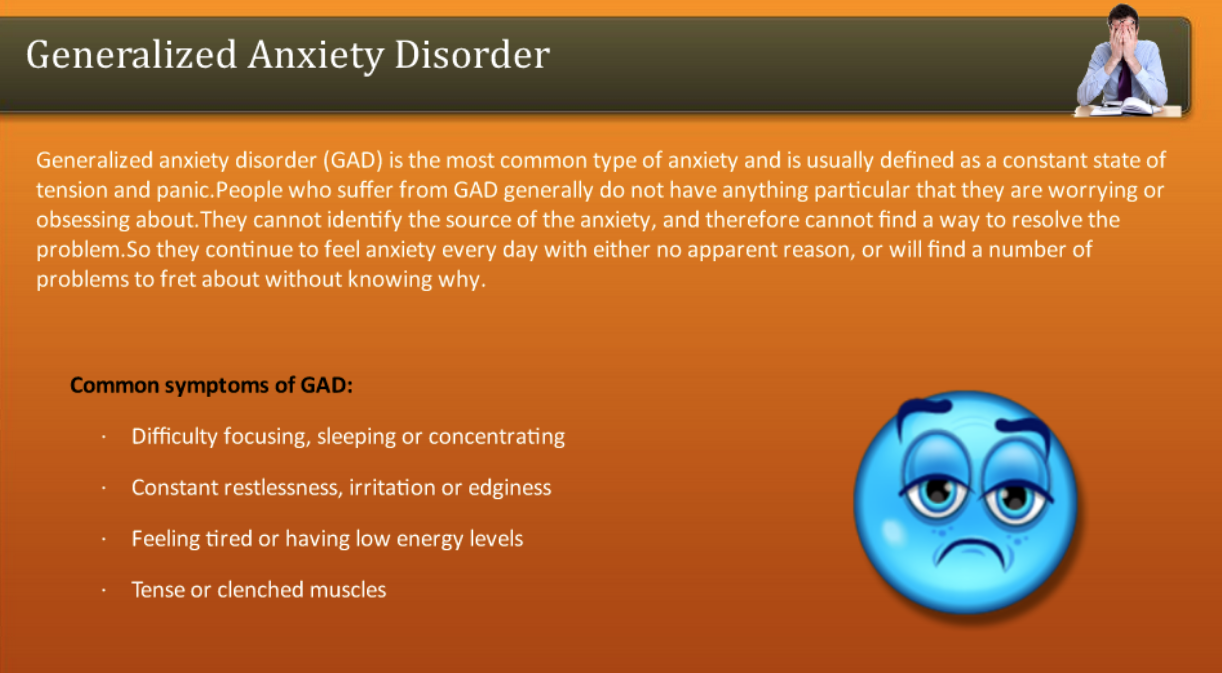 explain generalized anxiety disorder with a case study